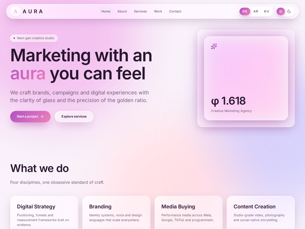 AURA Agency website preview
