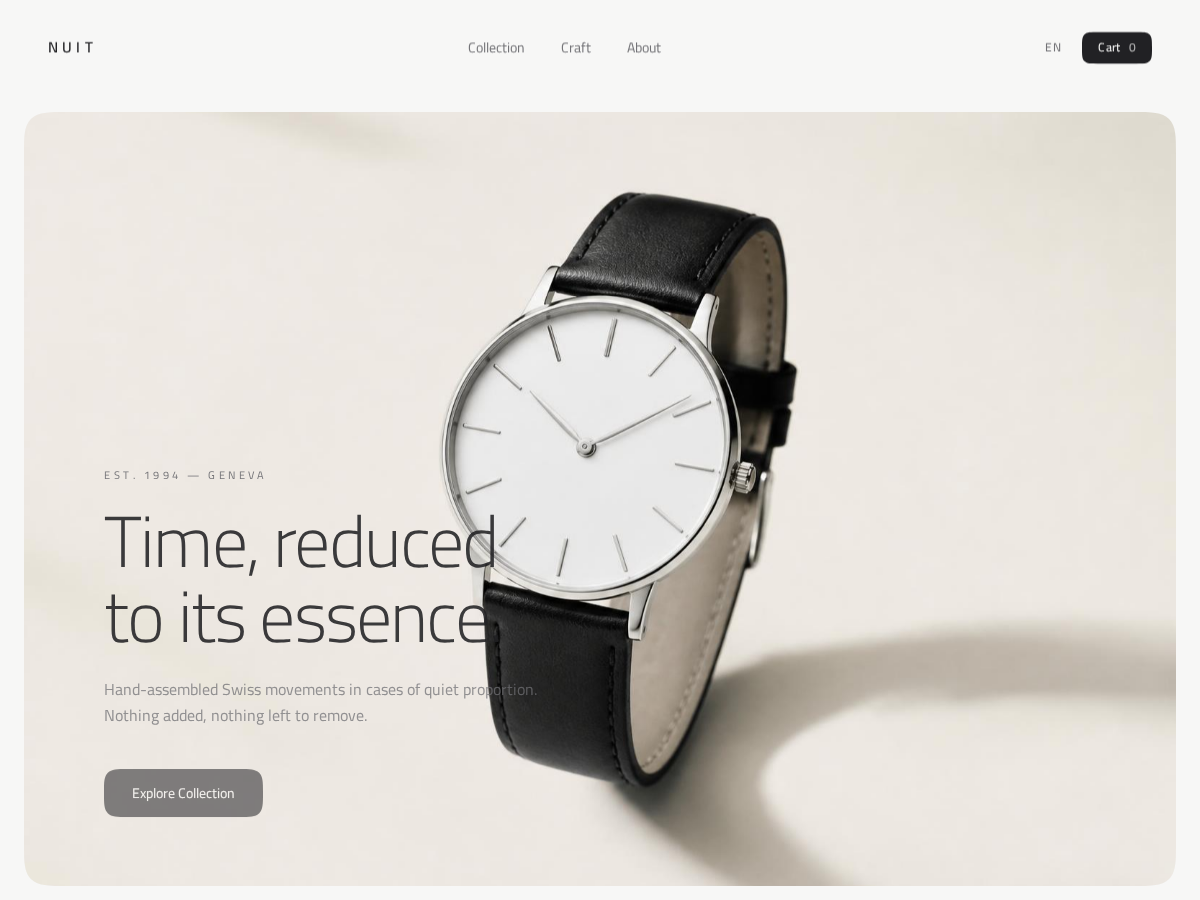 Nuit Watches website preview