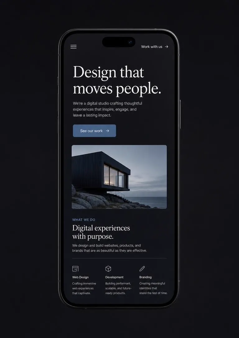 Mobile website preview built by M.W.M